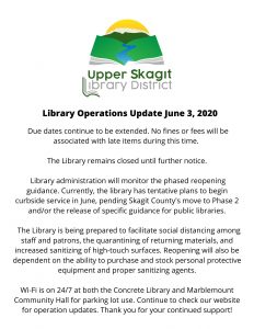 Library Operations Update June 3, 2020