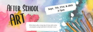 Flyer with information about after school art