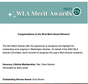 This image shows a congratulations to the WLA Merit Awards.