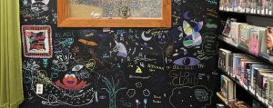 Picture of chalkboard in teen room.