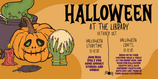 This image shows a flyer about Halloween activities.